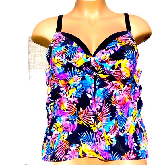 NWT 26 Swimsuits for All Plus Women’s Bathing Suit Bikini Tankini Top - Picture 1 of 9